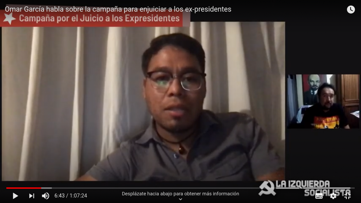 [Video] Omar García nos habla sobre la campaña de firmas para el juicio a los expresidentes