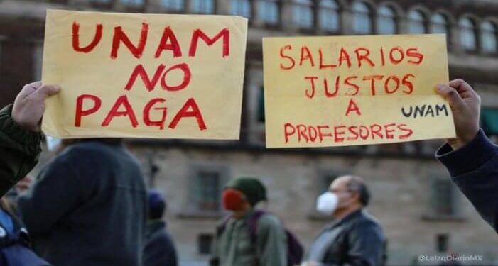 Unidad de profesores y estudiantes por el pago inmediato de los salarios en la UNAM