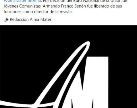 Cuba: destituido el director de la revista Alma Mater