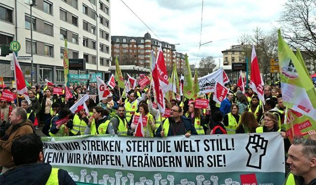 Alemania: mega-huelga del 27 de marzo – ¡todas las ruedas se detienen! ¡Que se cumplan todas las demandas salariales!