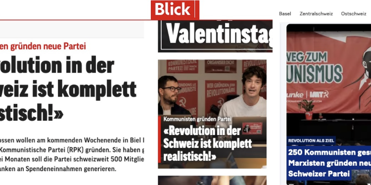 La prensa capitalista suiza, atónita ante el lanzamiento del Partido Comunista Revolucionario